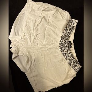 White embroidered flowy shorts